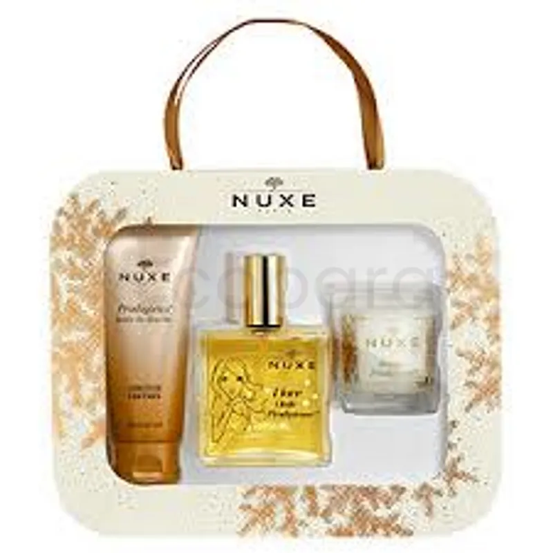 NUXE COFFRET HUILE PRODIGIEUSE 100ML+ PRODIGIEUX HUILE DE DOUCHE 100ML + BOUGIE