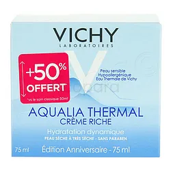 VICHY AQUALIA THERMAL CREME RICHE +50% OFFERT 75ML