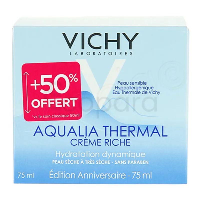 VICHY AQUALIA THERMAL CREME RICHE +50% OFFERT 75ML