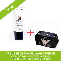 VICHY DERMABLEND FOND DE TEINT FLUIDE CORRECTEUR 16H NUMERO 45 GOLD 30ML + TROUSSE OFFERTE
