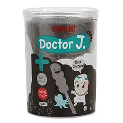 FARLIN DOCTOR J PAPER STEM COTTON SWAB BLACK CHARCOAL BOITE DE 100 REFERENCE BCB-007