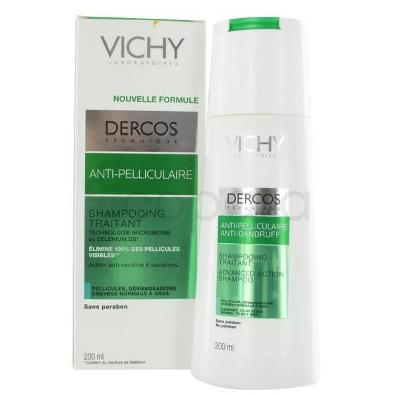 VICHY DERCOS ANTI-PELLICULAIRE SHAMPOOING TRAITANT CHEVEUX SEC 200ML PROMOTION -25%