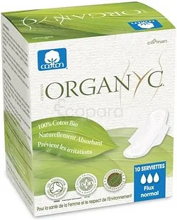 ORGANYC SERVIETTES HYGIÉNIQUE FLUX NORMAL BOITE DE 10