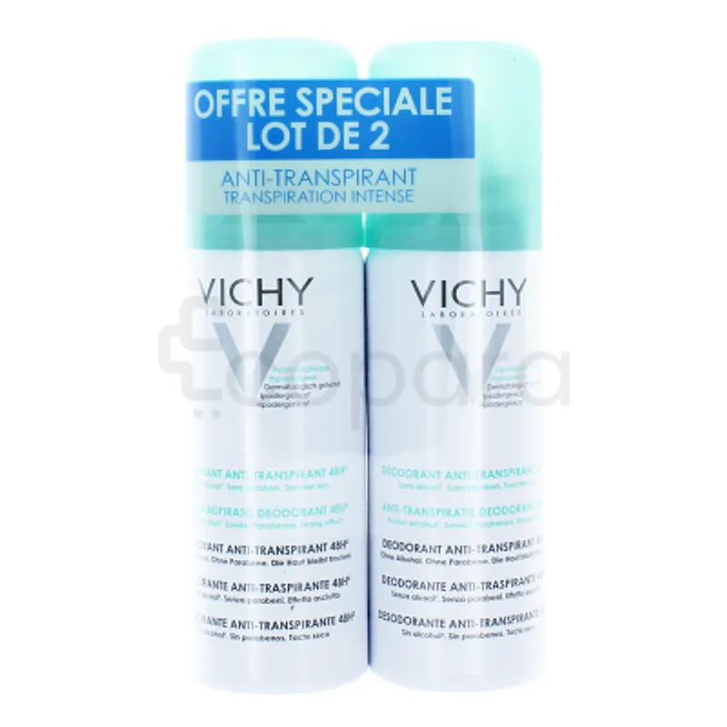 VICHY TRAITEMENT ANTI-TRANSPIRANT TRANSPIRATION INTENSE 48H AEROSOL 125ML*2 BOITE DE 2