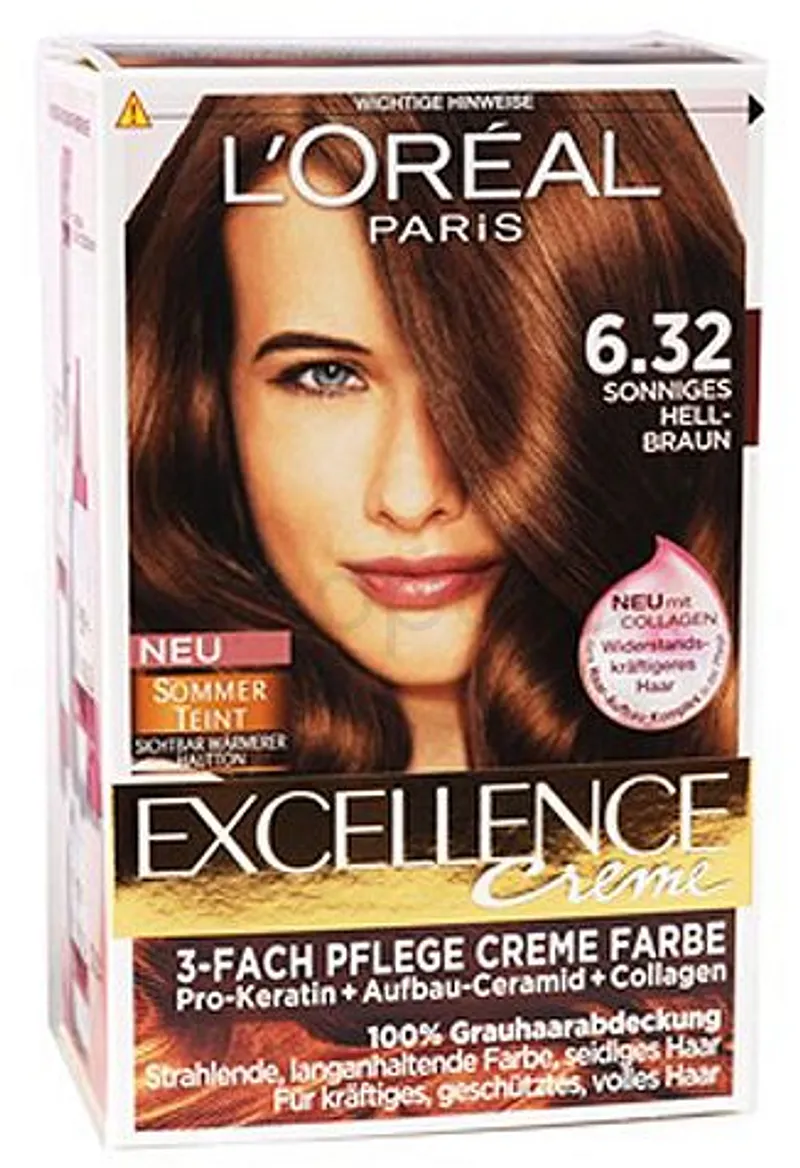 L'OREAL PARIS EXCELLENCE CREME COLORATION CHEVEUX NUMERO 6.32
