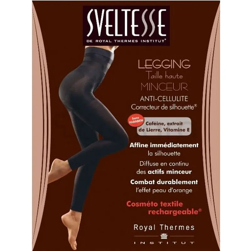 SVELTESSE LEGGING TAILLE HAUTE MINCEUR ANTI-CELLULITE NOIR TAILLE S