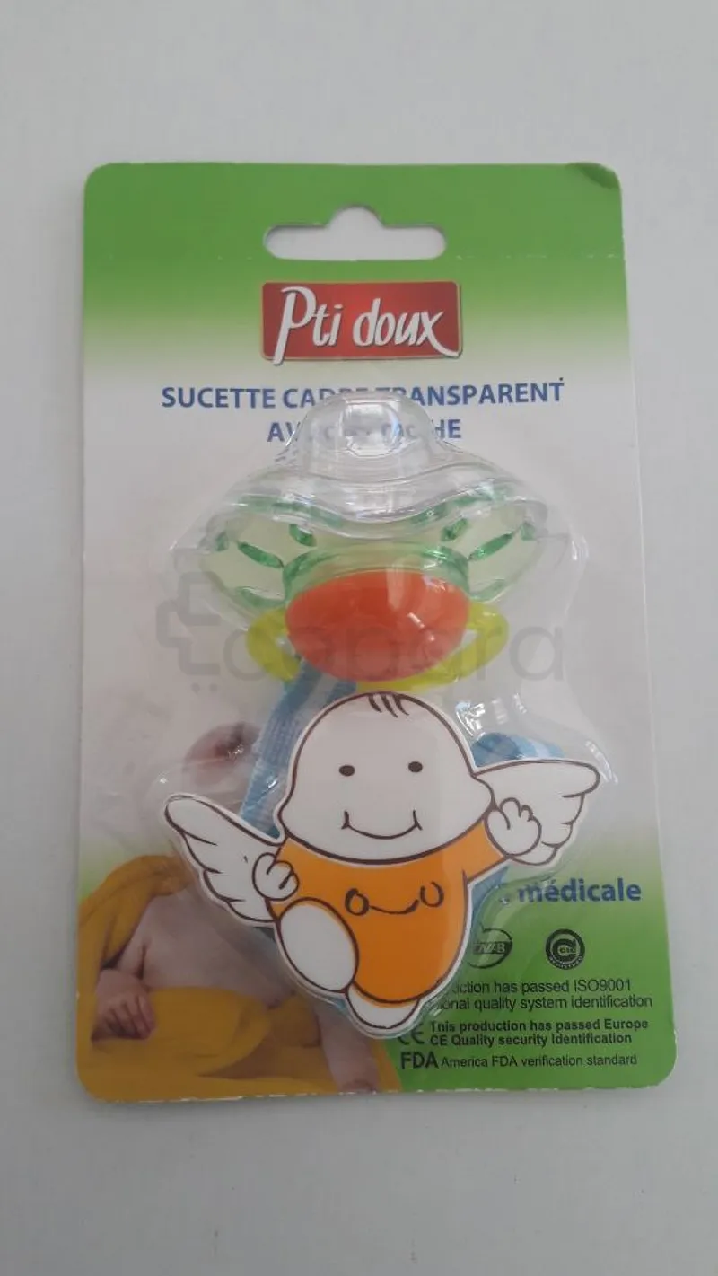 PTIT DOUX SUCETTE EN SILICONE AVEC ATTACHE REFERENCE 036