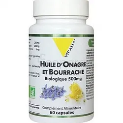 VITALL+ HUILE D'ORANGE ET BOURRACHE 500MG BOITE DE 60 CAPSULES