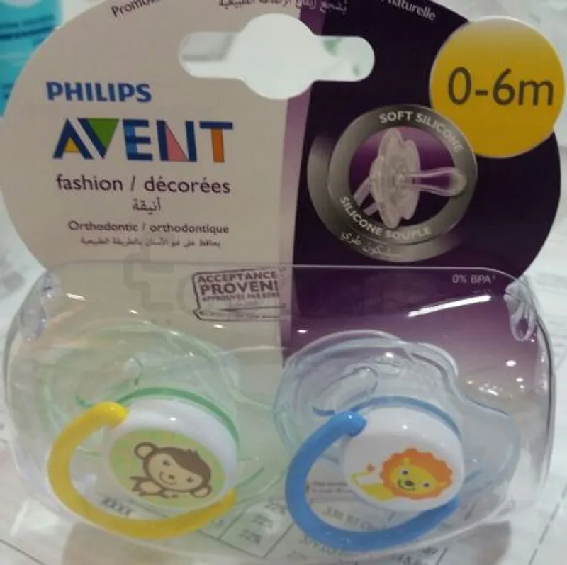 AVENT SUCETTES DECOREES 0-6MOIS BOITE DE 2 REFERENCE SCF196/18