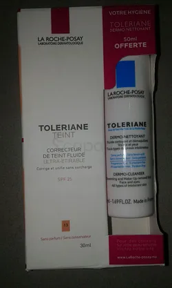 LA ROCHE POSAY TOLERIANE CORRECTEUR DE TEINT FLUIDE NUMERO 13 BEIGE SABLE 30ML + TOLERIANE DERMO-NETTOYANT 50ML OFFERTE