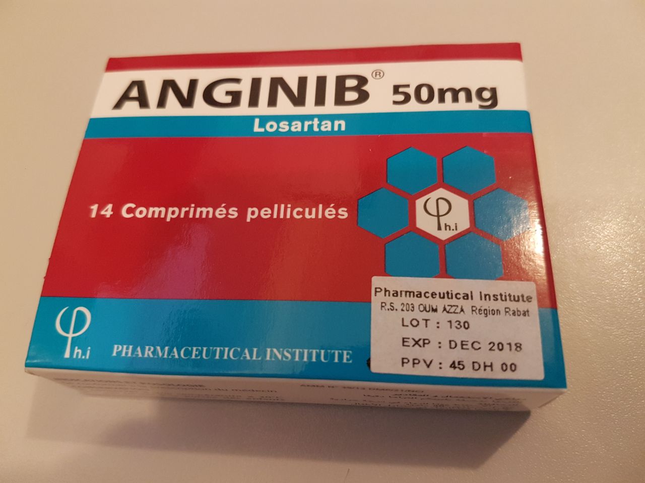 ANGINIB 50MG BOITE DE 14 COMPRIMES