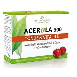 3CHENES ACEROLA 500 TONUS ET VITALITE BOITE DE 28 COMPRIMES