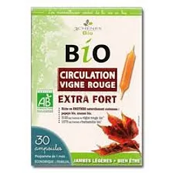 3CHENES BIO CIRCULATION VIGNE ROUGE EXTRA FORT BOITE DE 30 AMPOULES