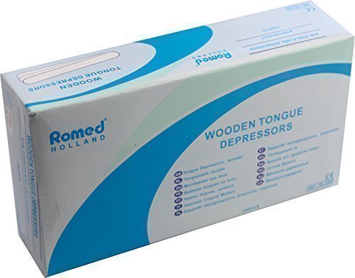 ROMED WOODEN TONGUE DEPRESSORS ABAISSE LANGUE BOITE DE 100 REFERENCE TS-100
