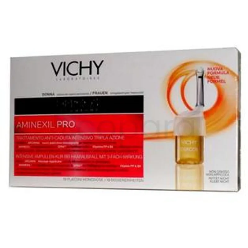 VICHY DERCOS AMINEXIL PRO FEMME TRAITEMENT ANTI-CHUTE BOITE DE 18 MONODOSES
