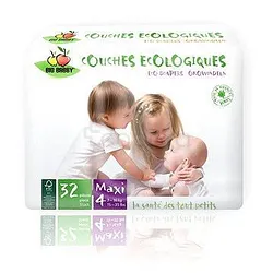BIO BABBY COUCHES ECOLOGIQUES 7-16KG TAILLE 4 BOITE DE 32