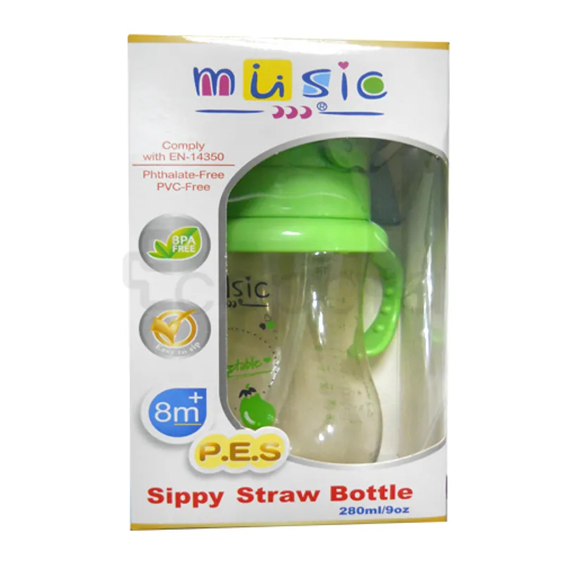 MUSIC SIPPY STRAW BOTTLE 8MOIS+ 280ML/9OZ