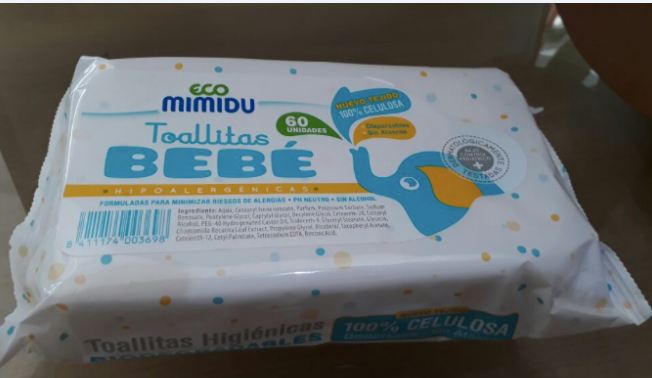ECO MIMIDU TOALLITAS BEBE LINGETTES BOITE DE 60