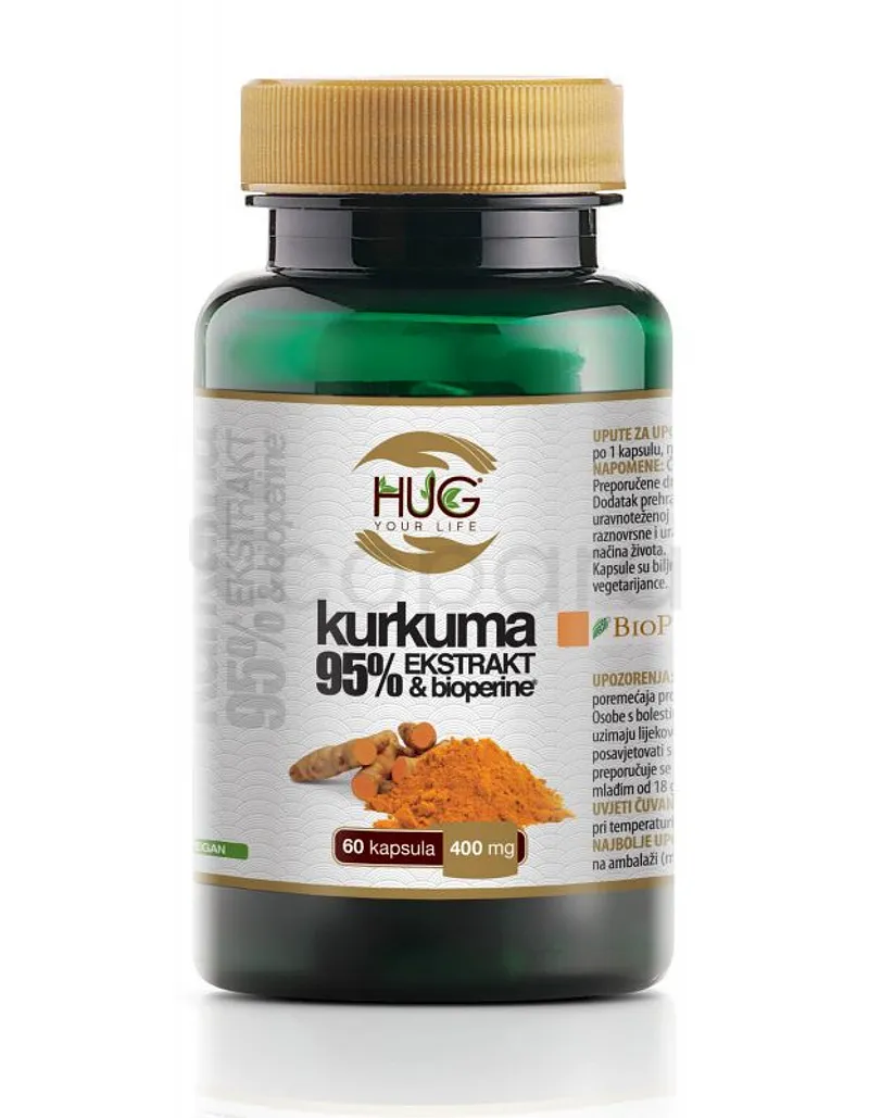 HUG KURKUMA 95% EXTRAIT AND BIOPERINE BOITE DE 60 CAPSULES