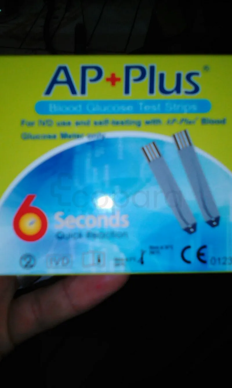 AP+PLUS BLOOD GLUCOSE TEST STRIPS BOITE DE 6 REFERENCE 200020059