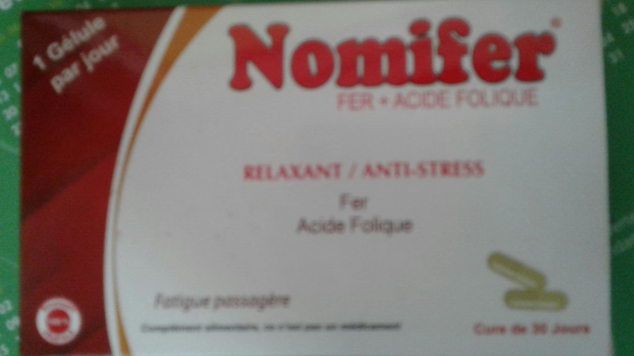 NOMIFER FER + ACIDE FOLIQUE RELAXANT ANTI-STRESS BOITE DE 30 GELULES