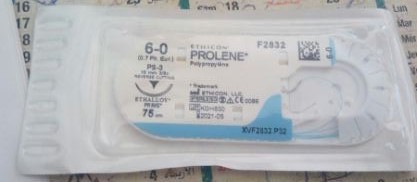 ETHICON PROLENE 6-0 75CM REFERENCE F2832