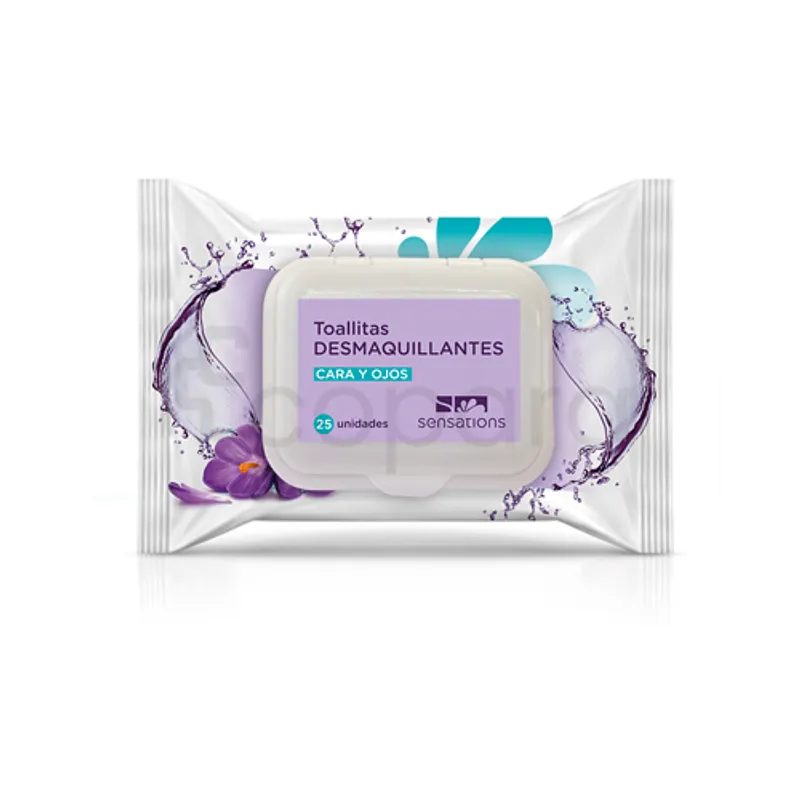 TOALLITAS DESMAQUILLANTES SENSATIONS LINGETTES DEMAQUILLANTES BOITE DE 25