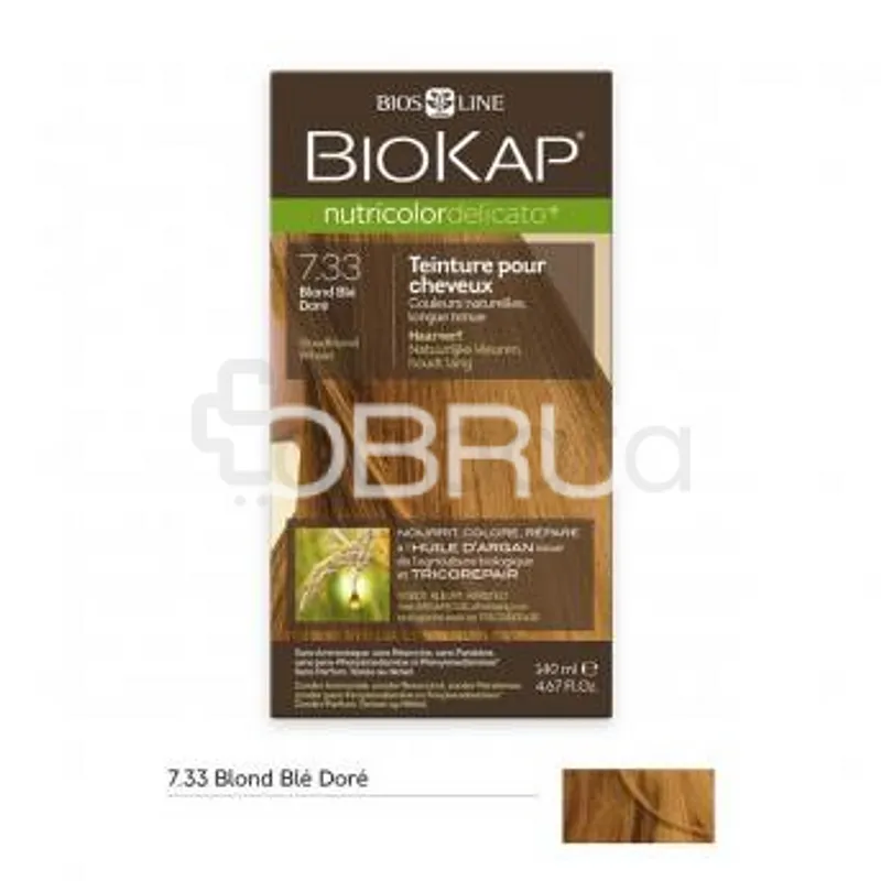 BIOKAP NUTRICOLOR DELICATO BLOND BLE DORE NUMERO 7.33 140ML
