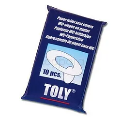 TOLY SELF-FLUSHING PAPER TOILET SEAT COVERS 3 PACKS OF 10 BOITE DE 30