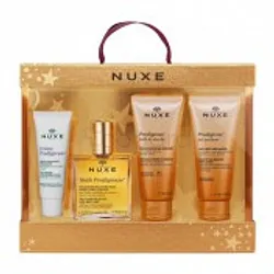 NUXE PRODIGIEUX COFFRET NOEL 2017 HUILE 100ML + CREME 40ML + HUILE DE DOUCHE 100ML + LAIT PARFUME 100ML