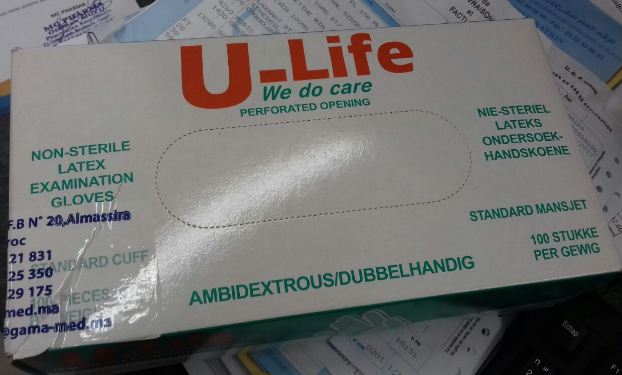 U-LIFE WE DO CARE NON STERILE LATEX EXAMINATION GLOVES BOITE DE 100
