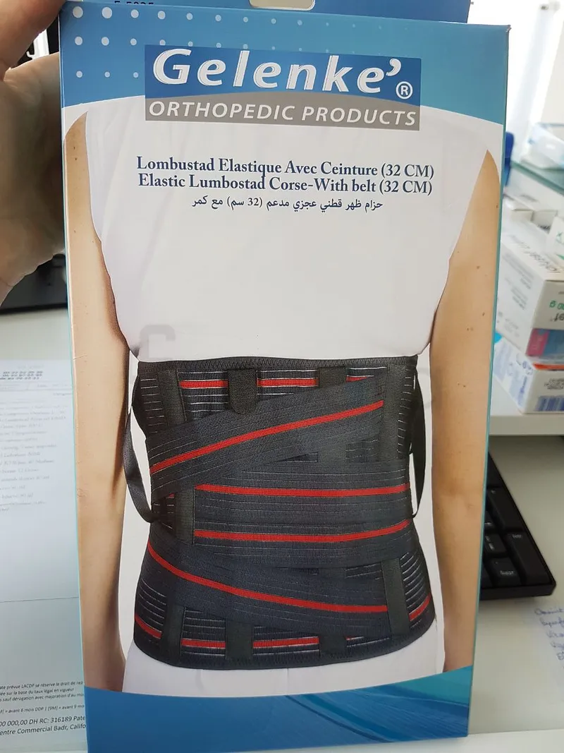 GELENKE LUMBOSTAD ELASTIQUE AVEC CEINTURE 32CM TAILLE 2XL REFERENCE E5035