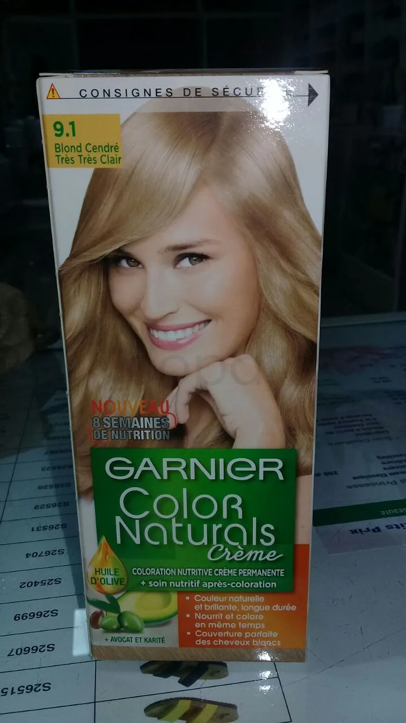 GARNIER COLOR NATURALS CREME COLORATION NUTRITIVE BLOND CENDRE TRES CLAIR CENDRE N9.1