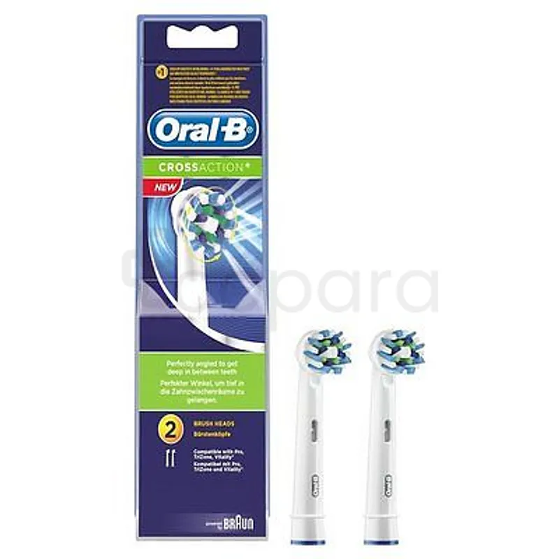ORAL-B CROSS ACTION TETES DE BROSSE A DENTS BOITE DE 2