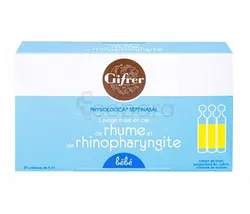 GIFRER LAVAGE NASAL EN CAS DE RHUME ET DE RHINOPHARYNGITE BEBE 20 UNIDOSES 5ML