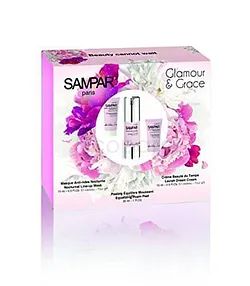 SAMPPAR COFFRET GLAMOUR & GRACE MASQUE ANTI-RIDES NOCTURNE 15ML + PEELING EQUILIBRE MOUSSANT 30ML +CREME BEAUTE DU TEMPS 15ML