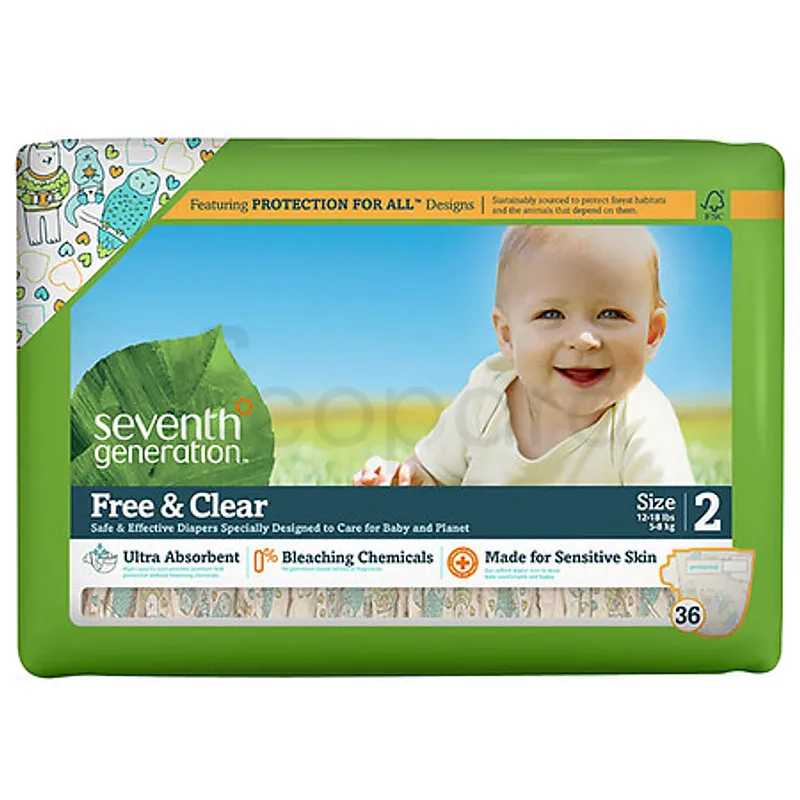 SEVENTH GENERATION COUCHES BEBE TAILLE 2 BOITE DE 36