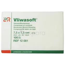 LOHMANN ET RAUSCHER LR VLIWASOFT COMPRESSES NON TISSEES 7.5CM*7.5CM BOITE DE 100 REFERENCE 12081
