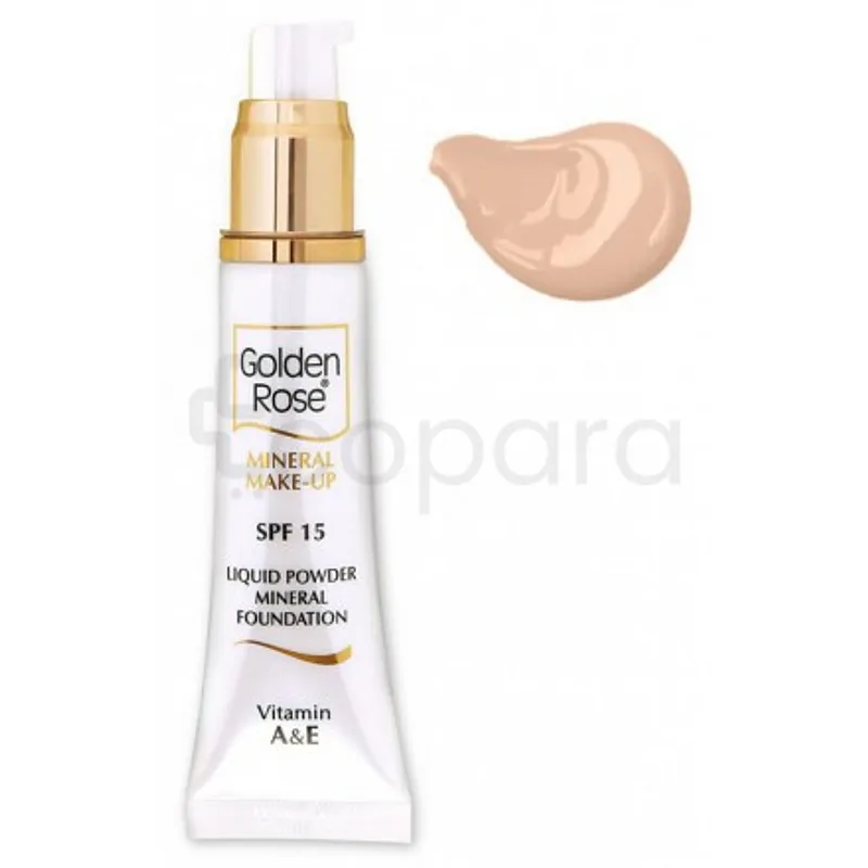 GOLDEN ROSE FOND DE TEINT POUDRE LIQUIDE MENERAL SPF15 GR 03 REFERENCE GRFTML03