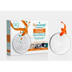 PURESSENTIEL DIFFUSEUR CERAMIQUE GALET MEDAILLON POUR HUILES ESSENTIELLES REFERENCE 6018438