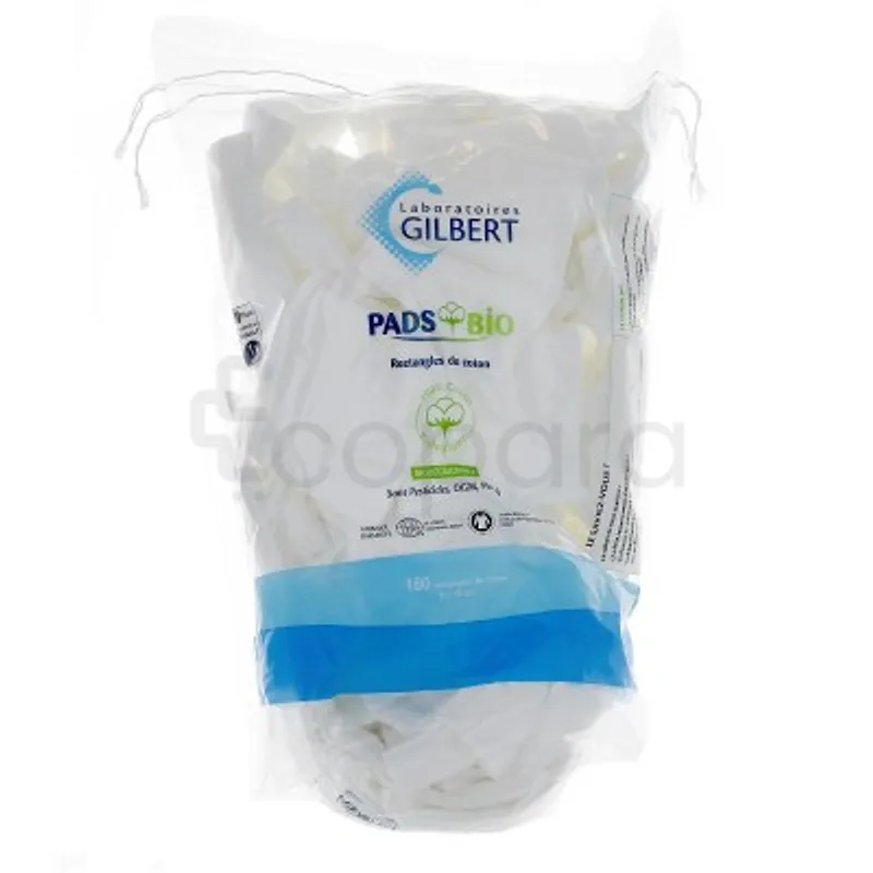 GILBERT PADS BIO RECTANGLES DE COTON BOITE DE 180