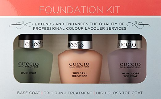 CUCCIO FOUNDATION KIT BASE COAT + TRIO 3IN1 TREATMENT + HIGH GLOSS TOP COAT