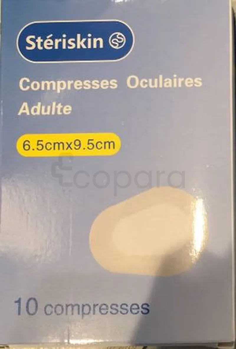 STERISKIN COMPRESSE OCULAIRE ADULTE 6.5CM*9.5CM BOITE DE 10