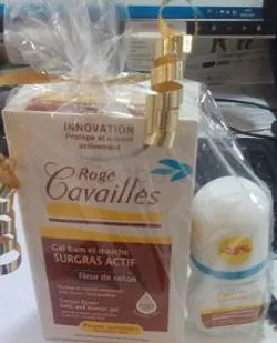 ROGE CAVAILLES PACK GEL BAIN ET DOUCHE SURGRAS ACTIF FLEUR DE COTON 300ML + DEODORANT SOIN REGULATEUR MIXTE 18H ROLL-ON 50ML