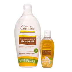 ROGE CAVAILLES PACK SOIN TOILETTE INTIME SECHERESSE 500ML + HUILE DE BAIN ET DOUCHE VELOUTANTE 75ML OFFERTE