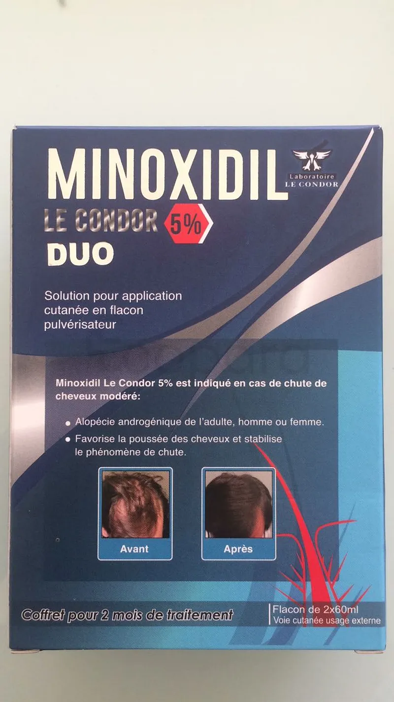 LE CONDOR MINOXIDIL 5% SOLUTION 60ML DUO BOITE DE 2