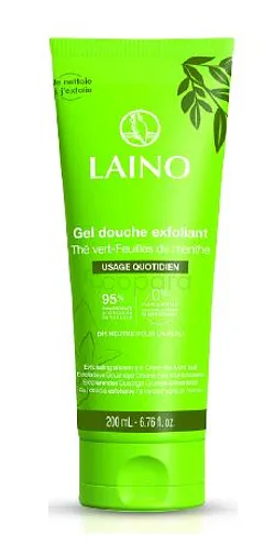 LAINO GEL DOUCHE EXFOLIANT THE VERT FEUILLE DE MENTHE 200ML