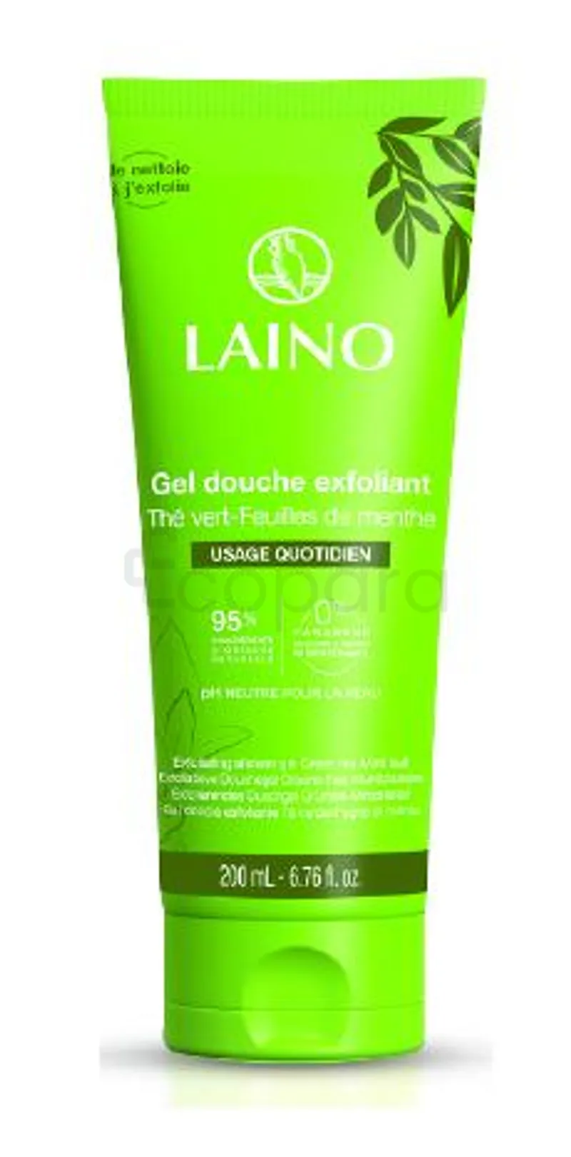 LAINO GEL DOUCHE EXFOLIANT THE VERT FEUILLE DE MENTHE 200ML