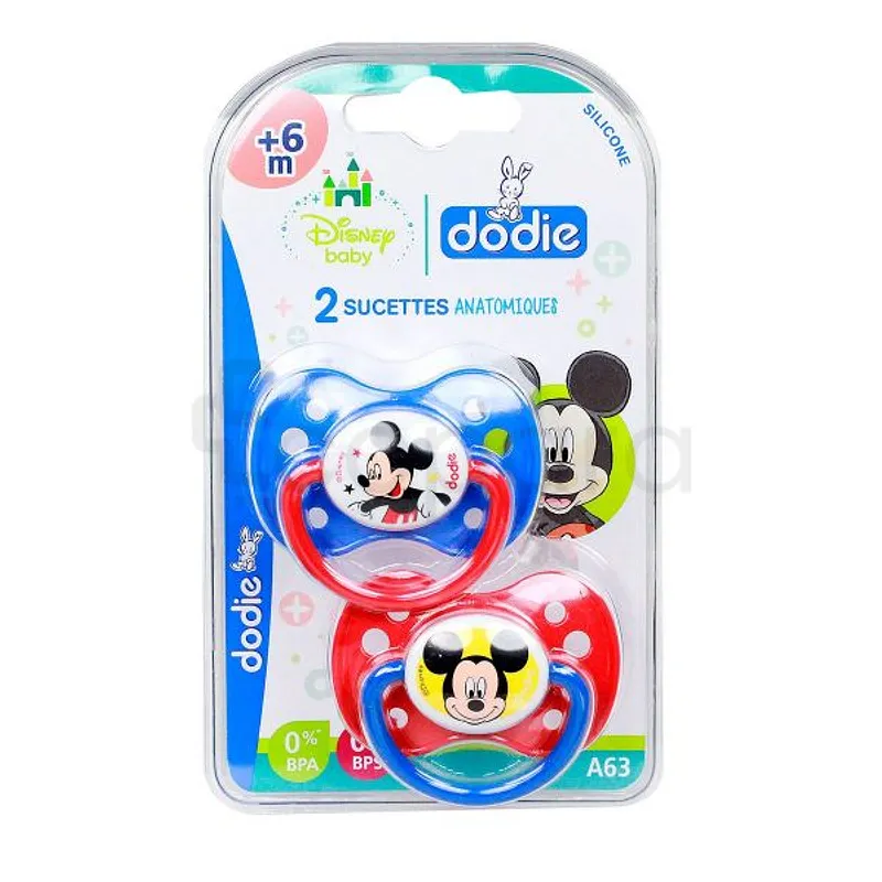 DODIE SUCETTE ANATOMIQUE MICKEY +6MOIS BOITE DE 2 REFERENCE NA63