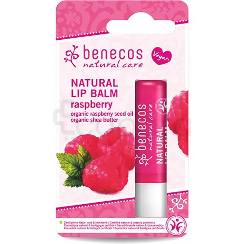 BENECOS BIO BAUME A LEVRES NATUREL FRAMBOISE NATURAL LIP BALM RASPBERRY 4.8G